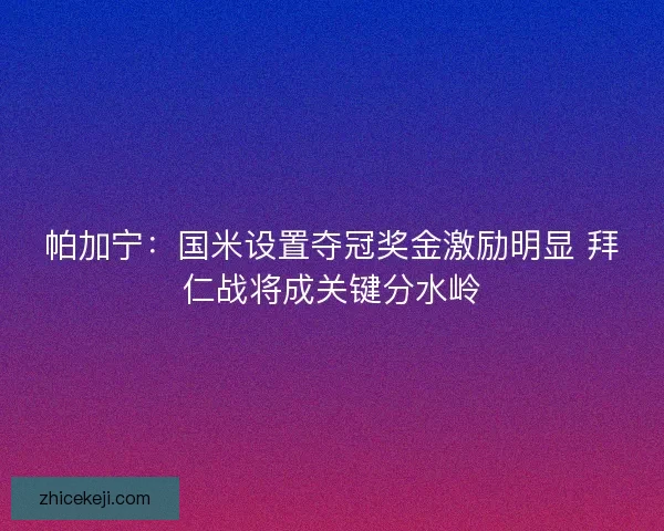 帕加宁:国米设置夺冠奖金激励明显 拜仁战将成关键分水岭 帕加宁:国米设置夺冠奖金激励明显 拜仁战将成关键分水岭
