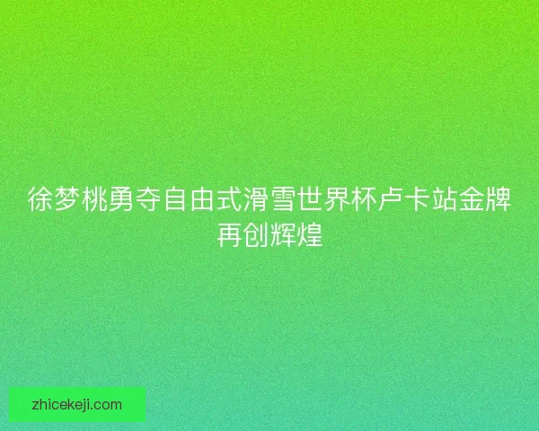 徐梦桃勇夺自由式滑雪世界杯卢卡站金牌再创辉煌